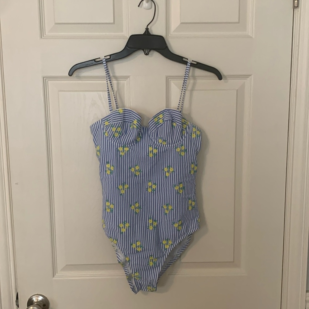 NWT FLORAL STRIPE JCREW ONE PIECE SWIMSUIT